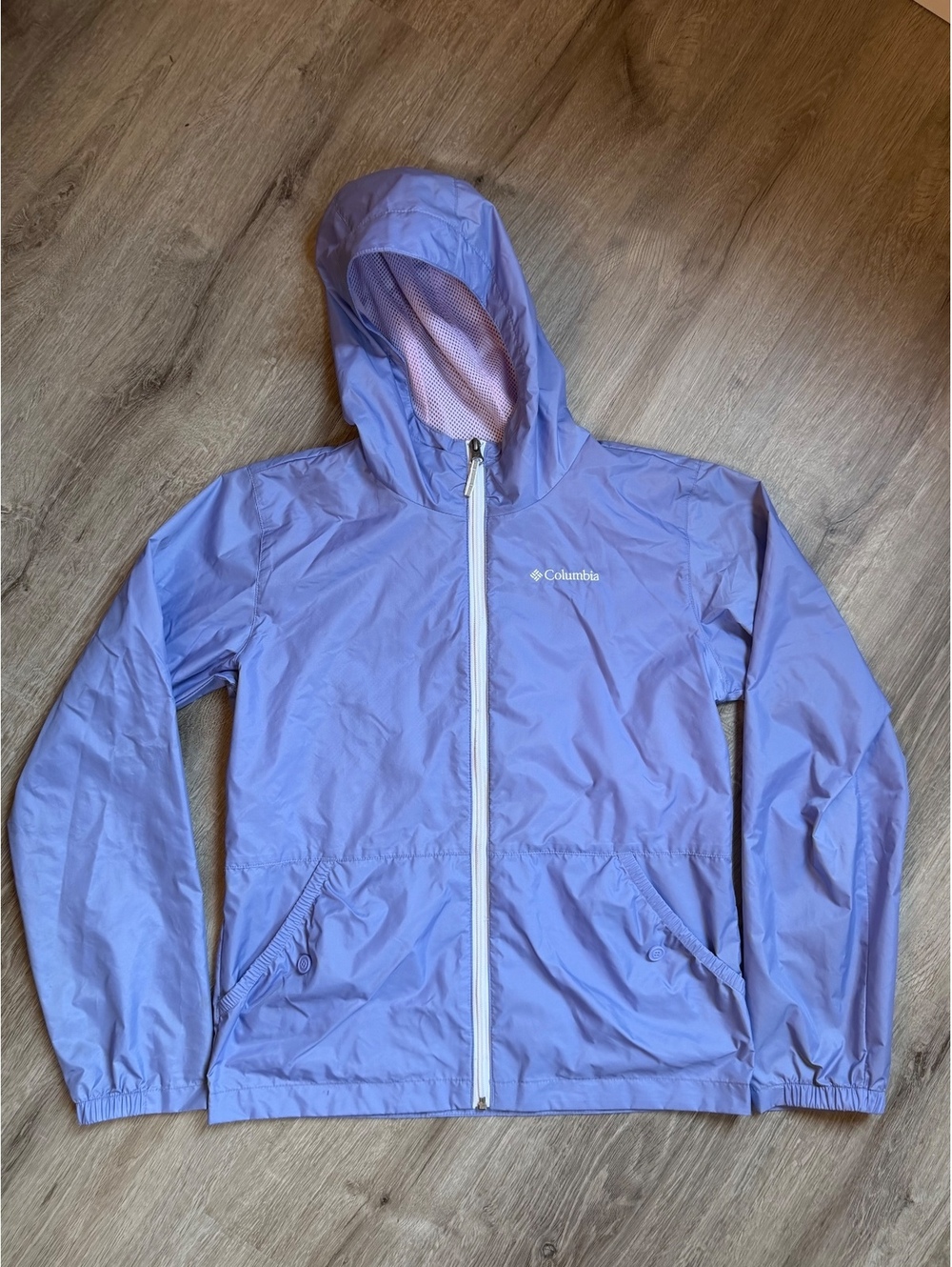 Columbia girls lavender hooded windbreaker jacket